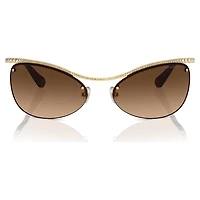Sunglasses, Oval shape, SK7018, Brown by SWAROVSKI