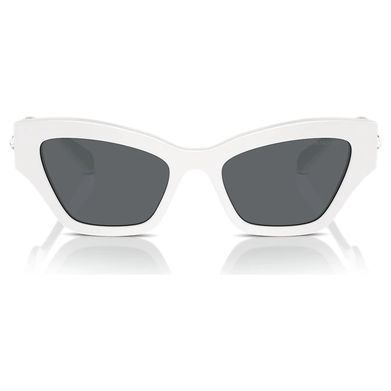Sunglasses, Cat-Eye shape, White by SWAROVSKI