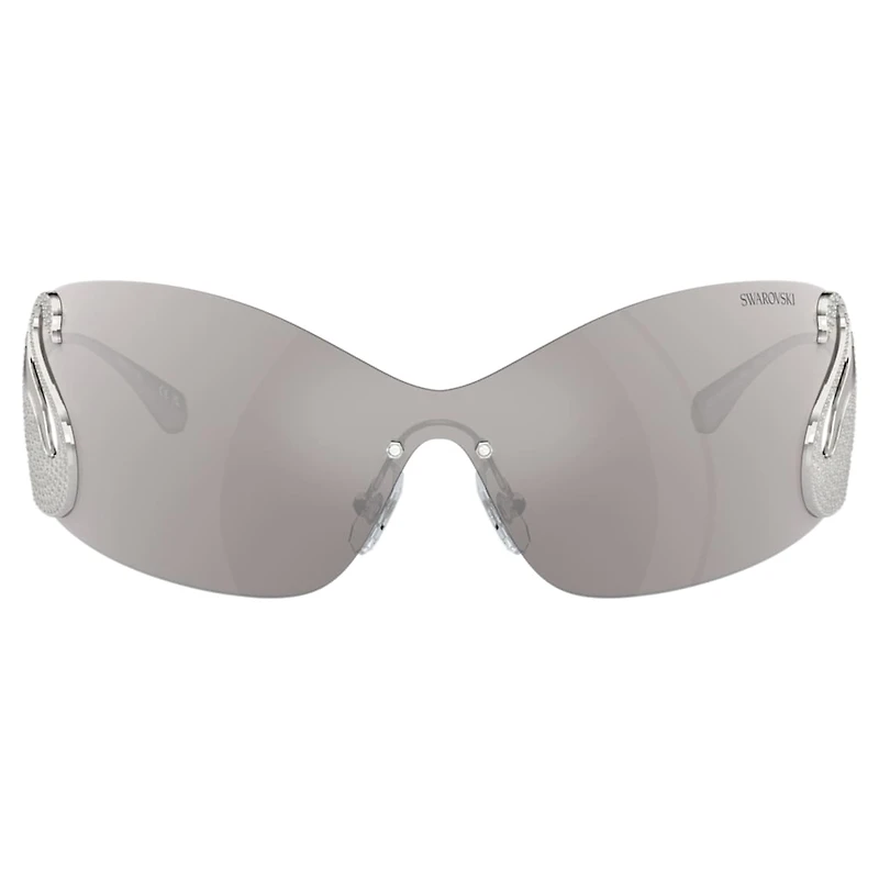 Sunglasses, Mask, Swan, SK7020, Silver Tone by SWAROVSKI