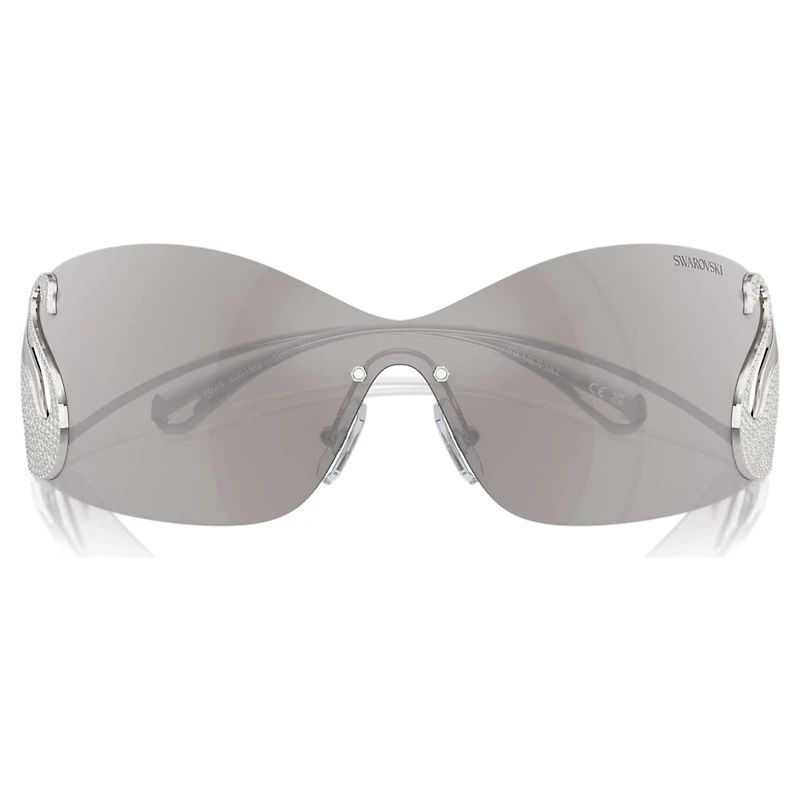 Sunglasses, Mask, Swan, SK7020, Silver Tone by SWAROVSKI