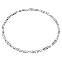 Galaxy Tennis necklace, Lab-grown diamonds 47.27 ct tw, Mixed shapes, 18K white gold by SWAROVSKI