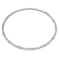 Galaxy Tennis necklace, Lab-grown diamonds 47.27 ct tw, Mixed shapes, 18K white gold by SWAROVSKI