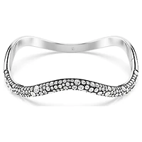Sublima bangle, Round cut, White, Rhodium plated by SWAROVSKI