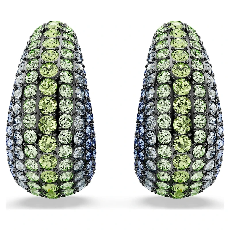 Sublima clip earrings, Round cut, Medium, Multicoloured, Ruthenium plated by SWAROVSKI
