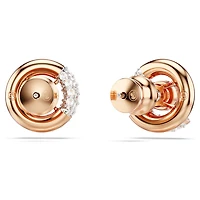 Dextera stud earrings, Round cut, White, Rose gold-tone plated by SWAROVSKI