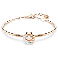 Dextera bangle, Round cut, White, Rose gold-tone plated by SWAROVSKI
