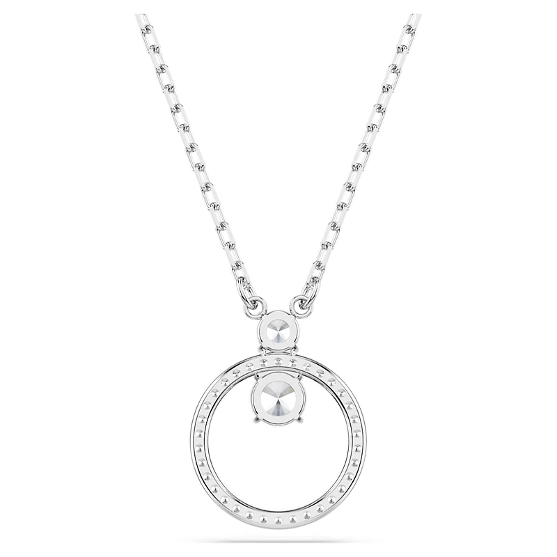 Constella pendant, Pavé, Round cut, White, Rhodium plated by SWAROVSKI