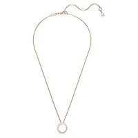Matrix pendant, Crystal pearl, Round cut, White, Rose gold-tone plated by SWAROVSKI