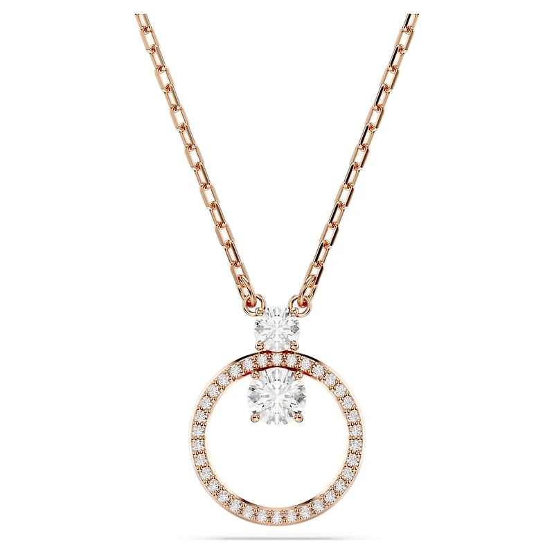 Constella pendant, Pavé, Round cut, White, Rose gold-tone plated by SWAROVSKI