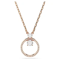 Constella pendant, Pavé, Round cut, White, Rose gold-tone plated by SWAROVSKI