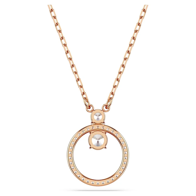 Constella pendant, Pavé, Round cut, White, Rose gold-tone plated by SWAROVSKI