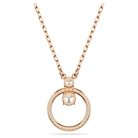 Constella pendant, Pavé, Round cut, White, Rose gold-tone plated by SWAROVSKI