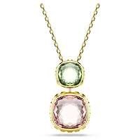 Chroma pendant, Cushion cut, Multicolored, Gold-tone plated by SWAROVSKI