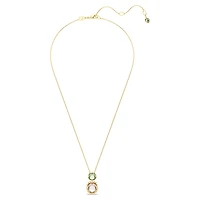 Chroma pendant, Cushion cut, Multicolored, Gold-tone plated by SWAROVSKI