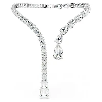 Matrix open necklace, Mixed cuts, White, Rhodium plated by SWAROVSKI