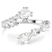 Matrix bangle, Mixed cuts, White, Rhodium plated by SWAROVSKI