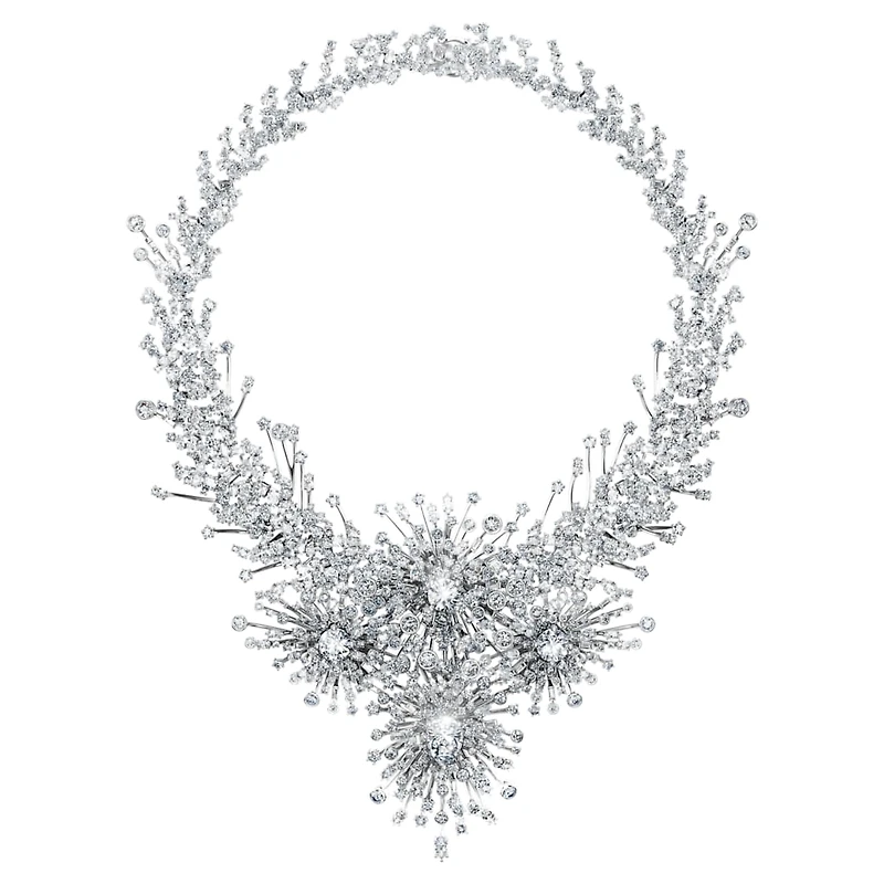 Galaxy necklace, Lab-grown diamonds 156.62 ct tw, Mixed shapes, 18K white gold by SWAROVSKI