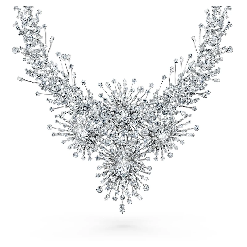 Galaxy necklace, Lab-grown diamonds 156.62 ct tw, Mixed shapes, 18K white gold by SWAROVSKI