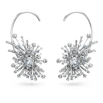 Galaxy earrings, Lab-grown diamonds 14.67 ct tw, Mixed shapes, 18K white gold by SWAROVSKI