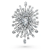 Galaxy brooch, Lab-grown diamonds 15.71 ct tw, Mixed shapes, 18K white gold by SWAROVSKI