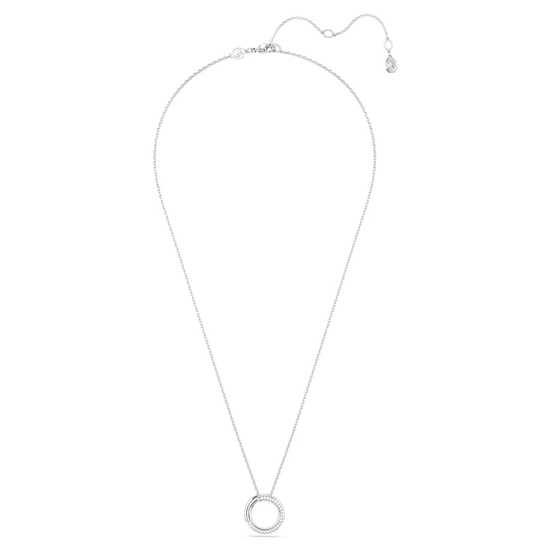 Dextera pendant, Pavé, White, Rhodium plated by SWAROVSKI