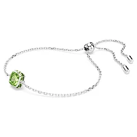 Birthstone bracelet, Square cut, August, Green, Rhodium plated by SWAROVSKI
