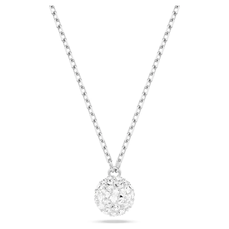 Dextera pendant, Round cut, Sphere, White, Rhodium plated by SWAROVSKI