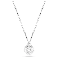 Dextera pendant, Round cut, Sphere, White, Rhodium plated by SWAROVSKI