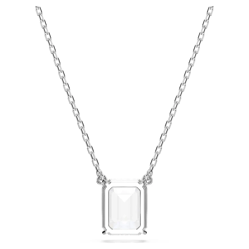Stilla pendant, Octagon cut, White, Rhodium plated by SWAROVSKI