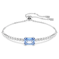 Matrix Tennis bracelet, Mixed cuts, Blue, Rhodium plated by SWAROVSKI
