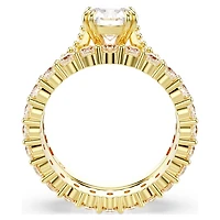 Stilla ring, Set (2), Round cut, White, Gold-tone plated by SWAROVSKI