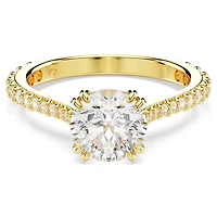 Stilla ring, Set (2), Round cut, White, Gold-tone plated by SWAROVSKI