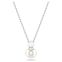 Matrix pendant, Crystal pearl, Round cut, White, Rhodium plated by SWAROVSKI
