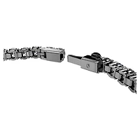Matrix Tennis bracelet, Round cut, Gray, Ruthenium plated by SWAROVSKI