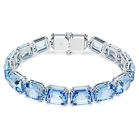 Millenia bracelet, Octagon cut, Color gradient, Blue, Rhodium plated by SWAROVSKI