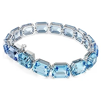 Millenia bracelet, Octagon cut, Color gradient, Blue, Rhodium plated by SWAROVSKI