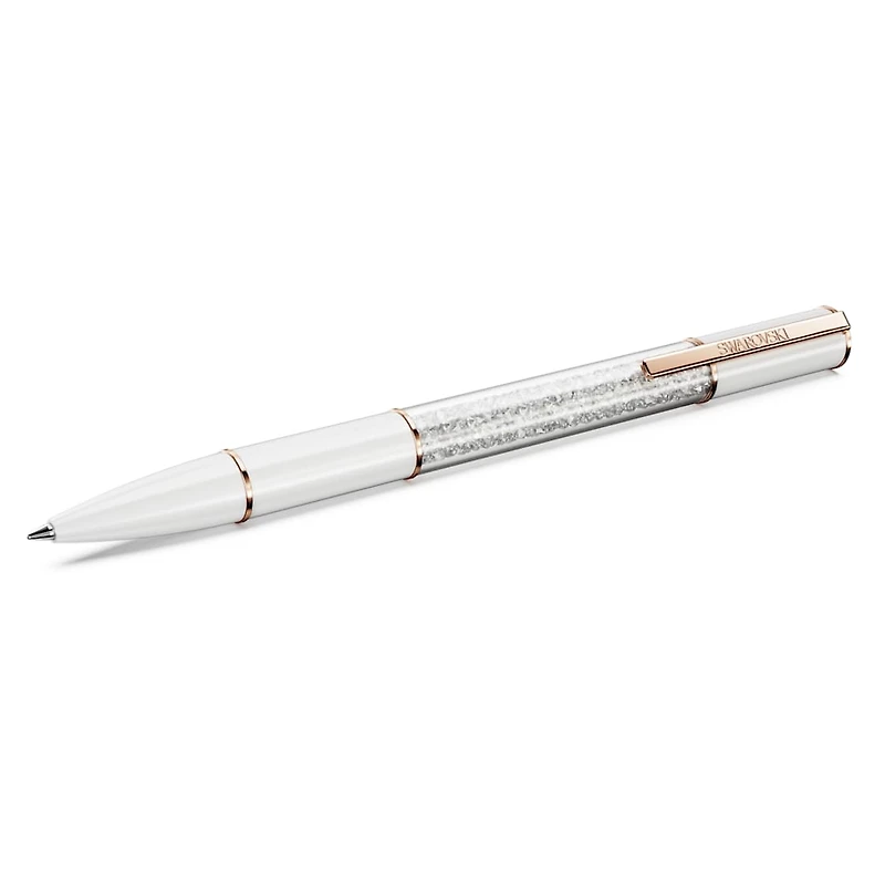 Crystalline ballpoint pen, White, Rose gold-tone plated by SWAROVSKI