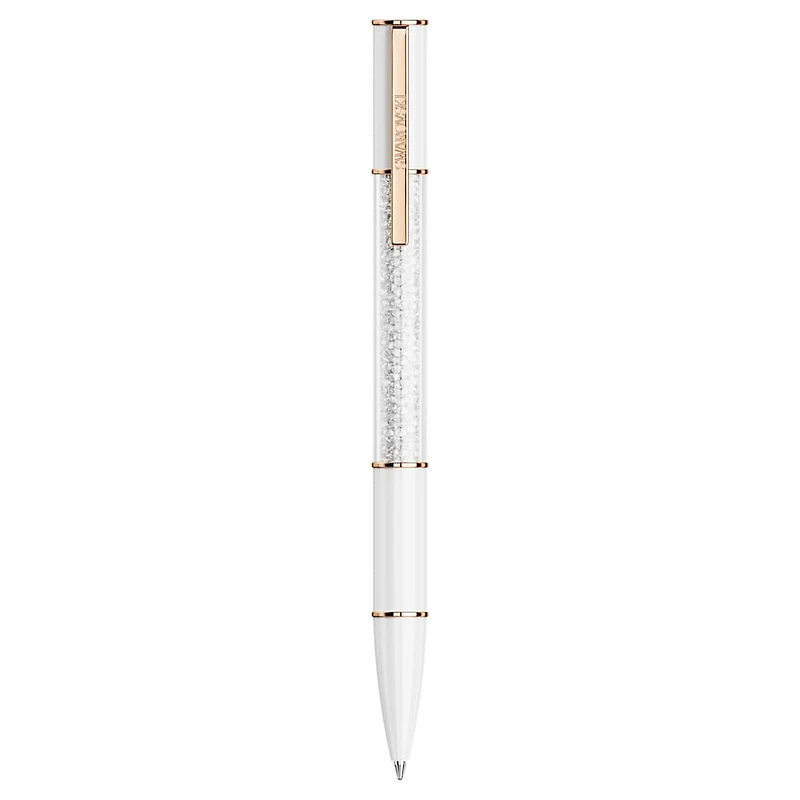 Crystalline ballpoint pen, White, Rose gold-tone plated by SWAROVSKI