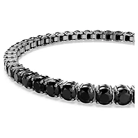 Matrix Tennis bracelet, Round cut, Black, Ruthenium plated by SWAROVSKI