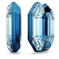 Lucent hoop earrings, Octagon shape, Small, Blue by SWAROVSKI