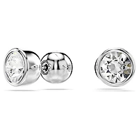 Imber stud earrings, Round cut, White, Rhodium plated by SWAROVSKI
