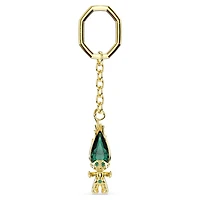 Good Luck Trolls key ring, Troll, Green, Gold-tone plated by SWAROVSKI
