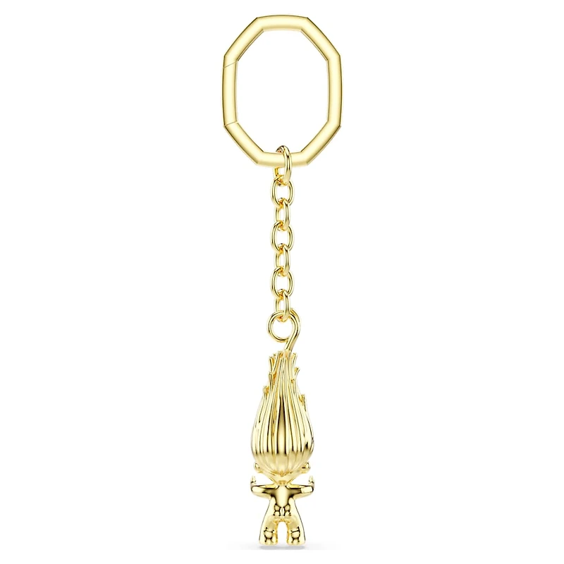 Good Luck Trolls key ring, Troll, Green, Gold-tone plated by SWAROVSKI