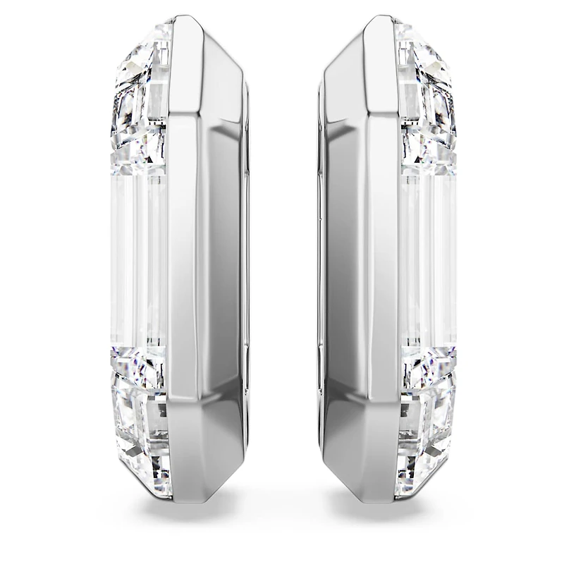 Lucent hoop earrings, Octagon shape, Small, White by SWAROVSKI