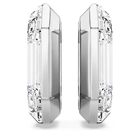 Lucent hoop earrings, Octagon shape, Small, White by SWAROVSKI