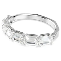 Millenia bangle, Octagon cut, White, Rhodium plated by SWAROVSKI
