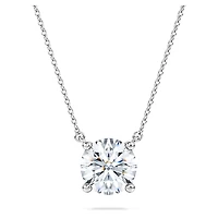 Eternity solitaire pendant, Lab-grown diamonds 2 ct tw, Round shape, 14K white gold by SWAROVSKI