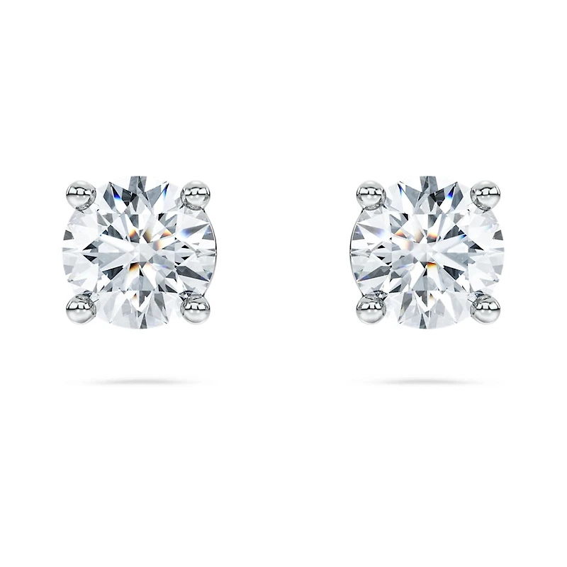 Eternity solitaire stud earrings, Lab-grown diamonds ct tw, Round shape