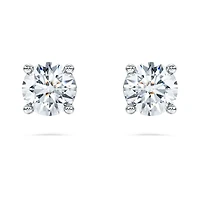 Eternity solitaire stud earrings, Lab-grown diamonds ct tw, Round shape