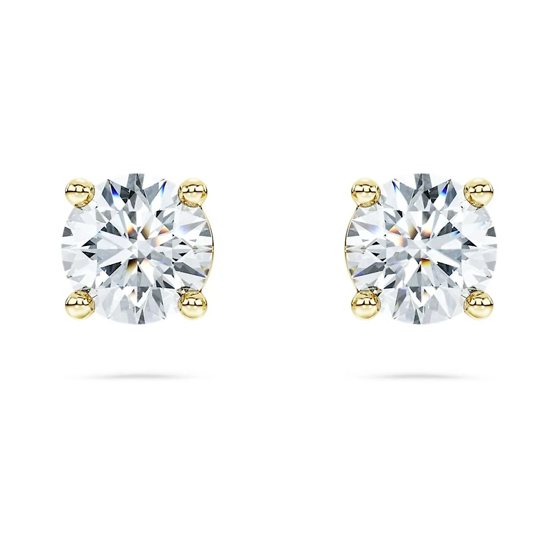 Eternity solitaire stud earrings, Lab-grown diamonds 1 ct tw, Round shape